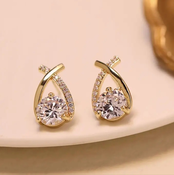 Silver Rinestone Earrings - Picture 2 of 3